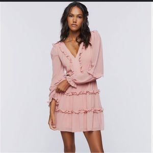 Ruffle Lace-Back Mini Dress
